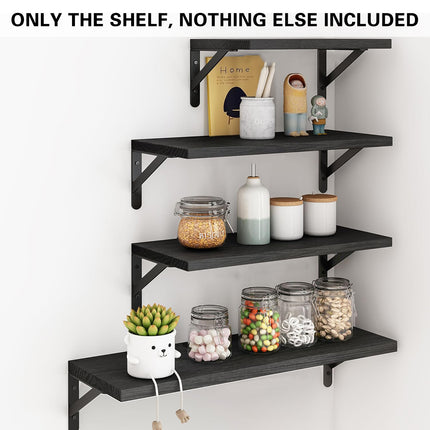 4 PCS Wooden Wall Shelf Single Board Wall Mounted Home Decor Living Room Bedroom