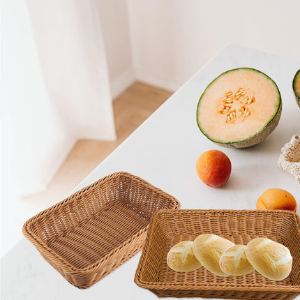 Hand Woven Rattan Tray Snack Serving Dish Hotel Fruits Pastry Plate Basket