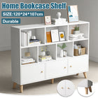 Home Bookcase Storage Cabinet With Doors For Living Room Bedroom Space Saving