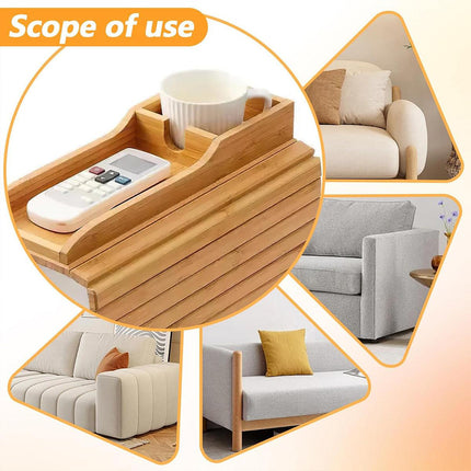 Removable Sofa Armrest Tray Storage Organizer for Couch Side Table Cup Holder