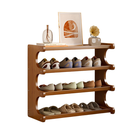 Small 4-Tier Shoe Rack Compact Shoe Storage Dustproof Space Saving Durable