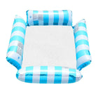 Inflatable Pool Float Lounge Chair Foldable Floating Raft Striped Air Bed