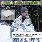5PCS Outdoor Portable Emergency Thermal Blanket Waterproof Keep Warm Reflection
