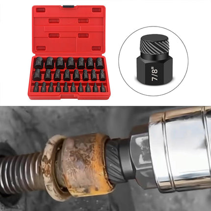 Screw Extractor Set 25pc Multi-Spline Damaged Bolt Stud Remover CR-MO Steel