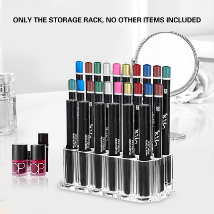 Makeup Brush Holder Cosmetic Organiser with 26 Slots Acrylic Pen Holder Durable