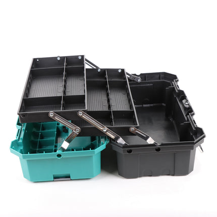 3 Tier Portable Tool Box Organiser with Fold Out Trays for Home Garage Repair