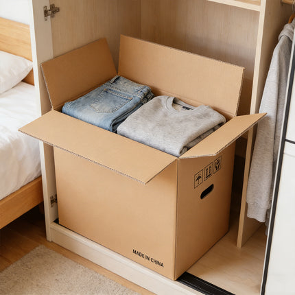 10PCS Portable Hard Cardboard Box Built In Handle Moving Shipping Storage Use