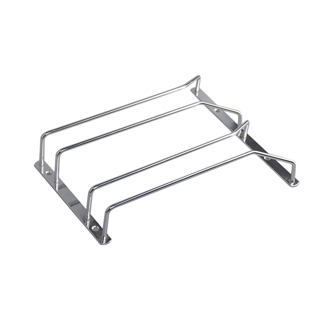 Stainless Steel Wine Glass Rack Double Row Hanging Cup Holder Cabinet Shelf