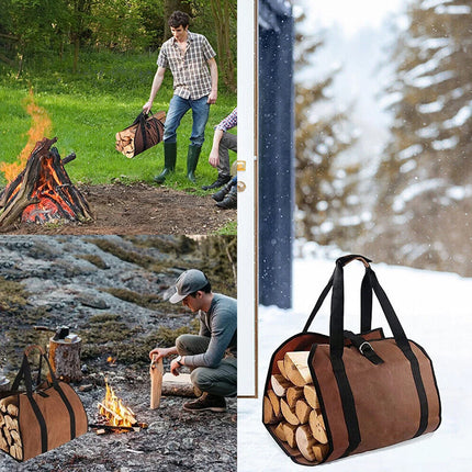 Firewood Carrier Log Carrier Tote Bag Canvas Wood Carrying Bag Outdoor Camping