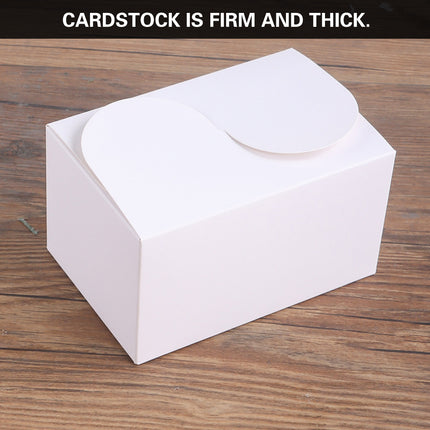 50PCS Foldable Gift Paper Boxes 15x10x8.5cm Khaki White for Party Wedding Use