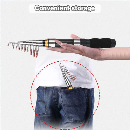 Portable Mini Fishing Rod Fishing Gear Compact Travel Rods for Outdoor Sports