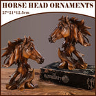 Horse Head Animal Figurine for Office Decoration Realistic Resin Craft for Home