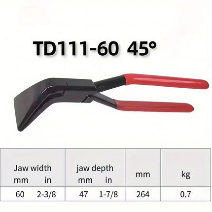 45 Degree Sheet Metal Bending Pliers 60mm Jaw Black Red Handle for Workshop DIY