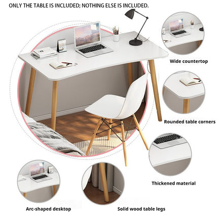Rectangular Writing Desk 120cm White or Khaki for Home Office Study Laptop Use