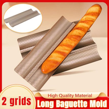 Nonstick Baguette Baking Tray 2 Compartments Bread Mould  Homemade Bread Stick
