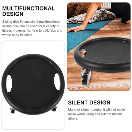 Quiet Abdominal Exercise Plate with Castor Non Slip Surface Home Gym Fitness