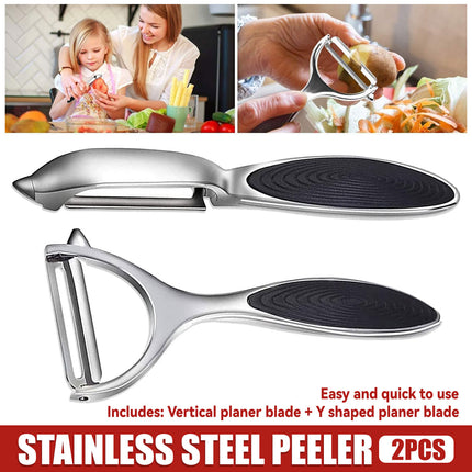 2PCS Stainless Steel Peeler Knife for Fruit Vegetable Peeling Kitchen Tools