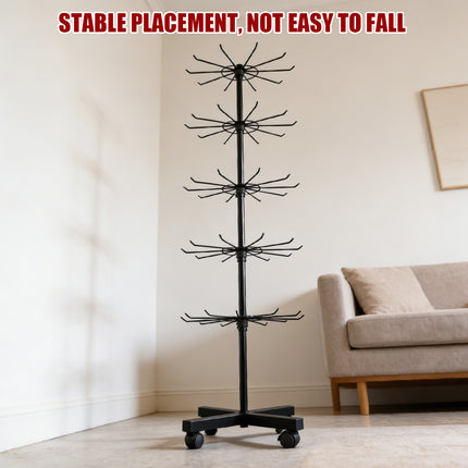 Rotating Jewellery Display Stand 5 6 Tier Metal Rack With Wheels Adjustable