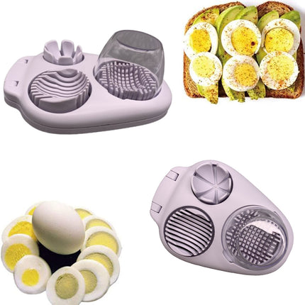 Egg Slicer Kitchen Egg Cutter Stainless Steel Boiled Egg Cutting Tool for Salad