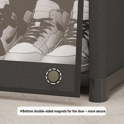 Simple Shoe Cabinet with Transparent Door 8 Tier for Entryway Hallway Durable