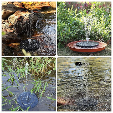 Solar Fountain Bird Bath Fountain Waterproof Auto-On for Outdoor Decoration