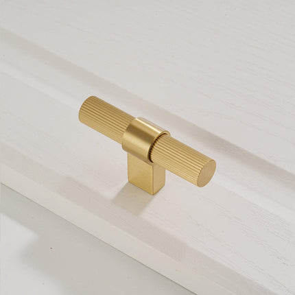 5 Sizes Brass Solid Handles Knurled Vertical Pulls for Cabinet Drawer Wardrobe