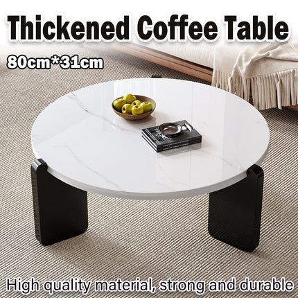 Coffee Table Modern Style 80x31cm Black Small Tea Table for Living Room Bedroom
