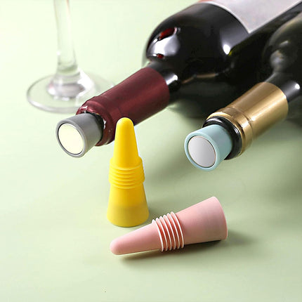 4 PCS Silicone Bottle Stoppers – Reusable Wine Beverage Sealer Bar Tool Set