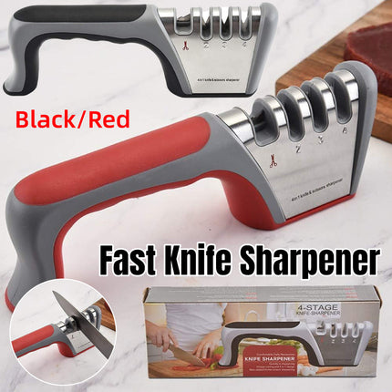 Four Stage Knife Sharpener Multifunction Kitchen Blade Sharpening Tool Quick Use
