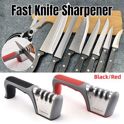 Four Stage Knife Sharpener Multifunction Kitchen Blade Sharpening Tool Quick Use