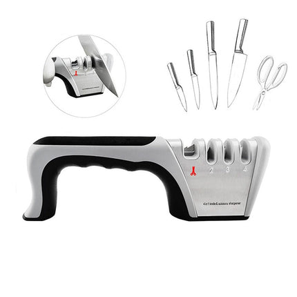 Four Stage Knife Sharpener Multifunction Kitchen Blade Sharpening Tool Quick Use