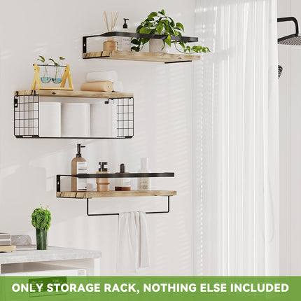 3 PCS Multi Functional Wall Mounted Storage Shelf Space Saving Home Decor