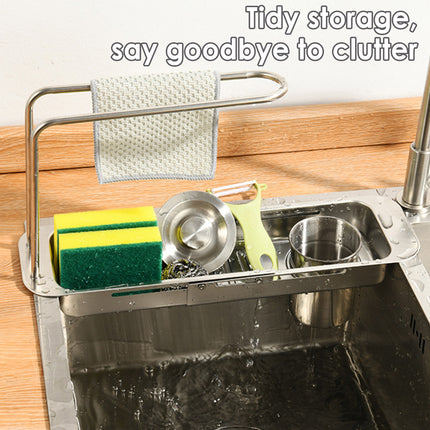 Retractable Kitchen Sink Draining Rack Water Filter Basket Storage Shelf Home