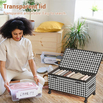 Under Bed Storage Box with Wheels Dustproof Large Capacity for Bedroom Storage