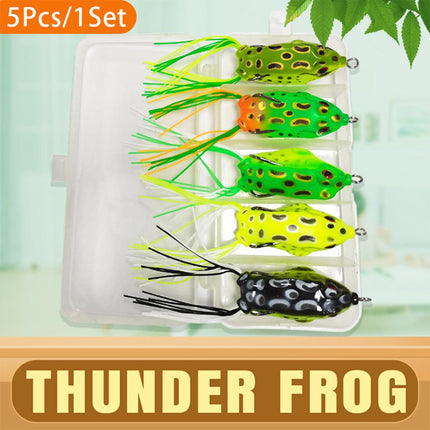 5pcs Soft Frog Lure Set Fishing Bait Frog Fake Lures for Bass Fishing Tackle