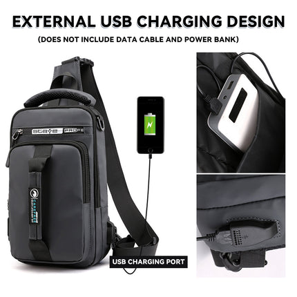Large Capacity Multi Functional Shoulder Bag with USB Port Water Resistant