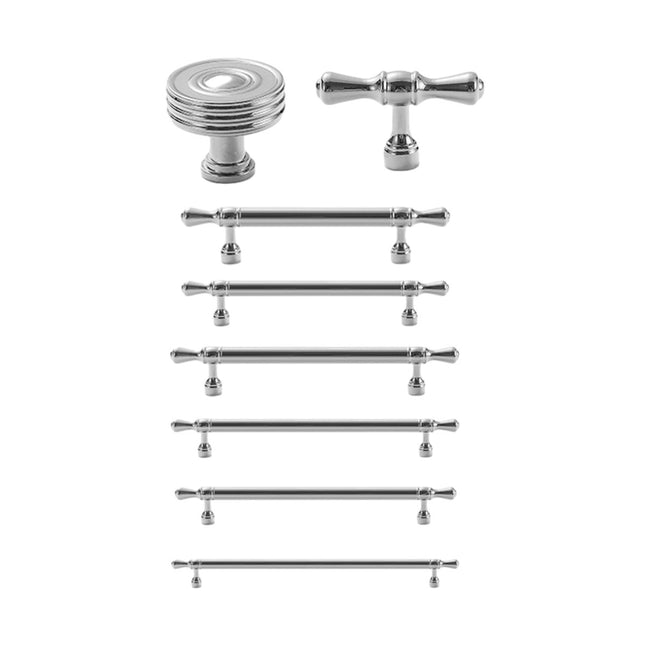 8 Sizes Copper Closet Handles Modern Simple Silver Cabinet Drawer Door Pulls