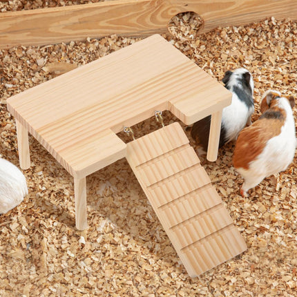 Hamster Wood Stand Platform with Ladder Small Animal Toy Hamster Rat Accessories