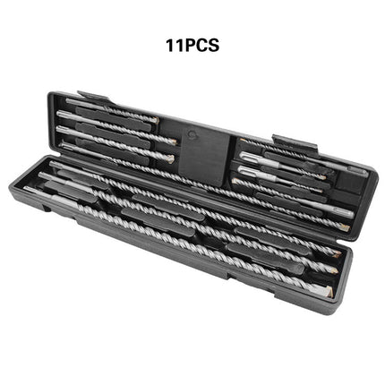11PCS Round Shank Impact Hammer Drill Bits Durable Concrete Brick Stone Drilling