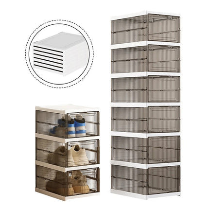 Home Foldable Shoe Box Dustproof Storage Thickened Movable Transparent Cabinet