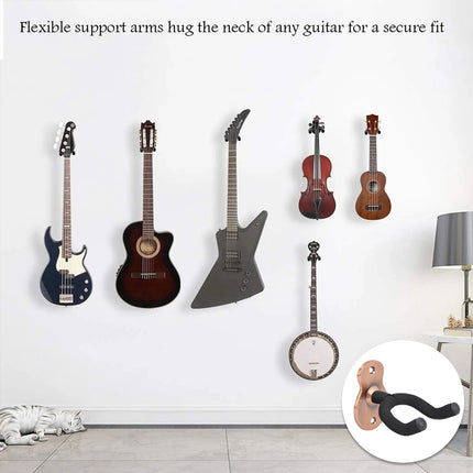 2PCS Guitar Wall Hanger Hook Holder Stand for Bass Ukulele Instrument Storage
