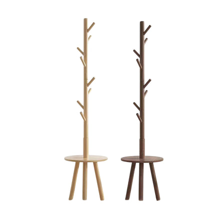 Floor-Standing Wooden Coat Rack with 8 Hooks Durable for Bedroom Entryway Use