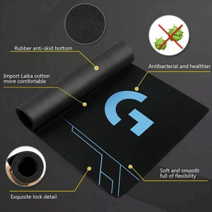 Logitech Gaming Mouse Pad Non-Slip Comfortable Mat Rubber Base Soft Cloth Black