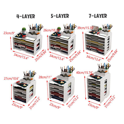 Large Capacity Multi Layer Desktop File Storage Rack Office Document File Rack