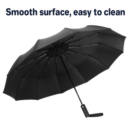 Automatic Folding Umbrella 12-Rib Large Windproof Sunshade for Men and Women