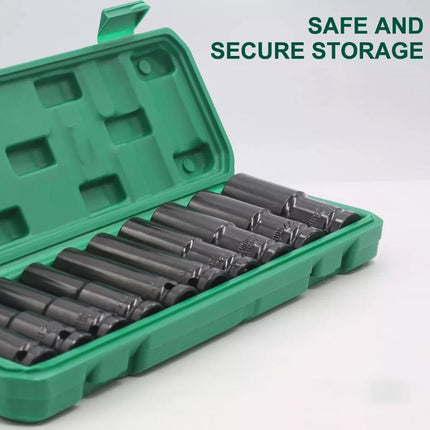10 Piece Impact Socket Set Half Inch Drive High Torque Mechanic Workshop Kit