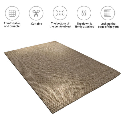 Jute Rug Handmade Area Rug Rectangle Jute Carpet Beige For Home Décor Flooring