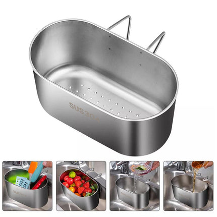 Kitchen Drain Basket 304 Stainless Steel Sink Drain Strainer Basket Food Catcher