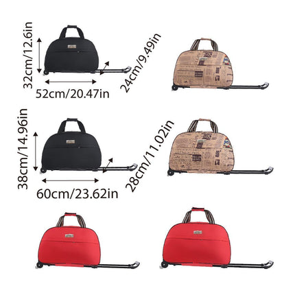Wheeled Travel Duffle Trolley Bag Carry On Rolling Luggage Suitcase Tote Durable