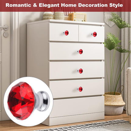 Door Knobs Handles Clear Crystal Diamond Glass Kitchen Cupboard Cabinet Pulls 40MM